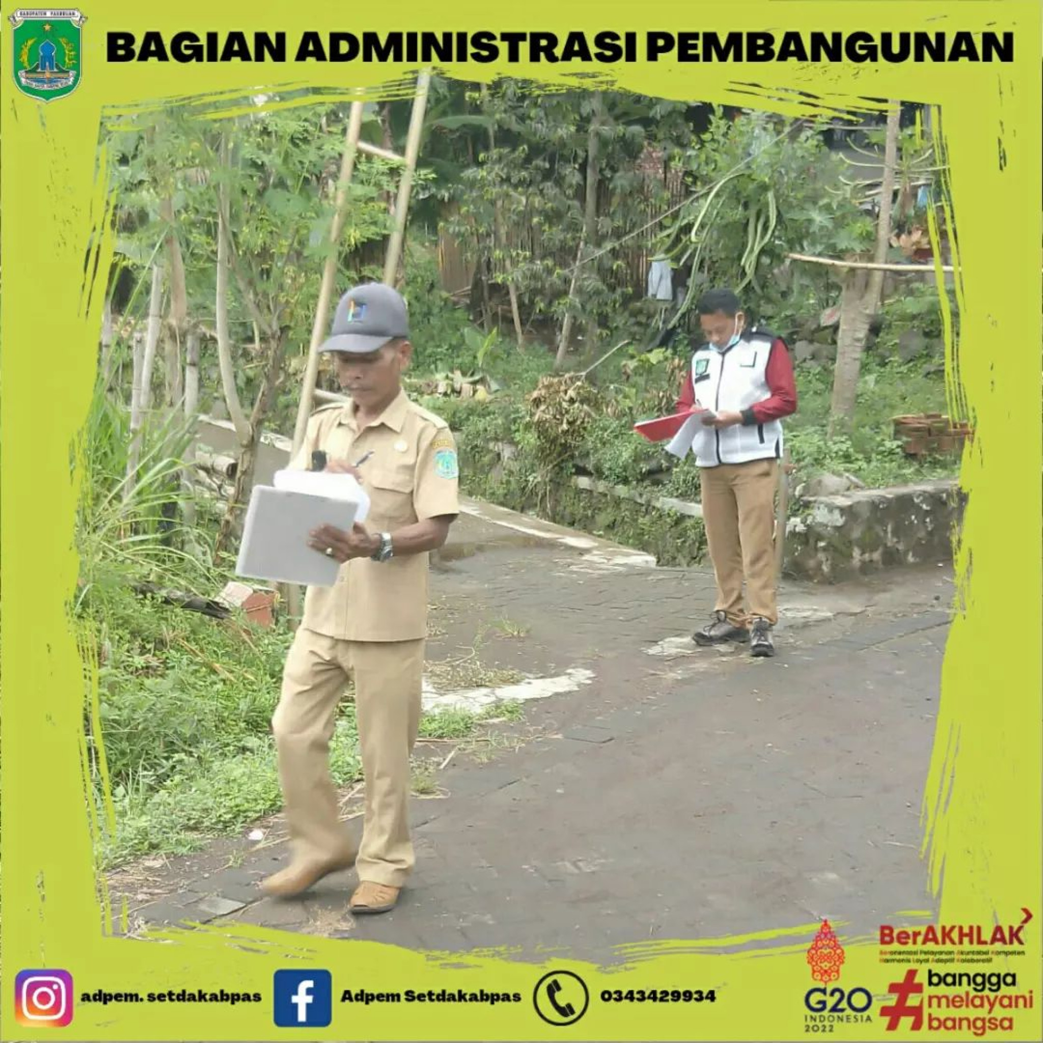 Monitoring Kegiatan Fisik  di Kecamatan Purwodadi dan Purwosari.